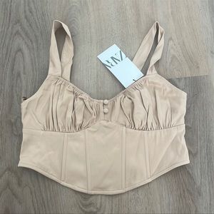 ZARA nude corset crop top